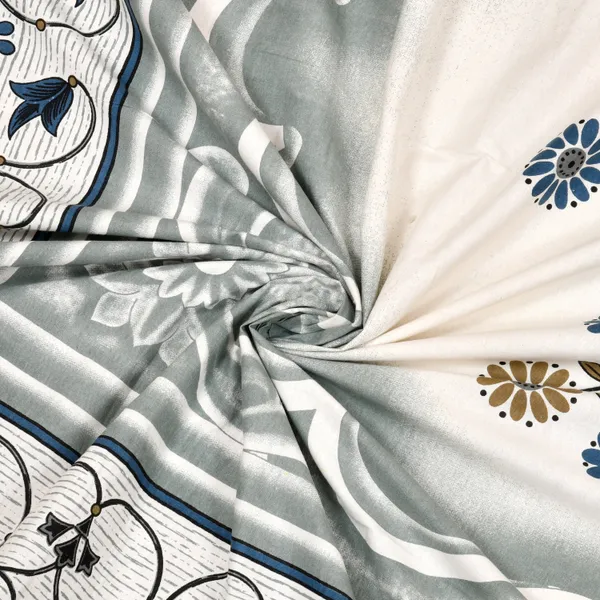 Grey_Cotton_Garden_Glory_Double_Bedsheet_With_Pillow_Cover_70X100_Cm